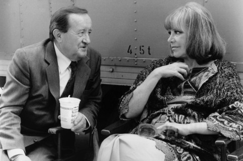 Hildegard KNEF and Siegfried LOWITZ during a break from filming 'The Old One', 1979
