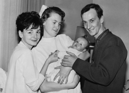 Ingrid ANDREE and Hanns LOTHAR with daughter Susanne, Hamburg 1961