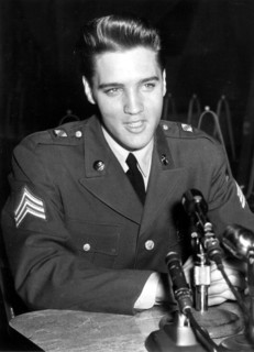 Elvis PRESLEY as a soldier in uniform, 1958