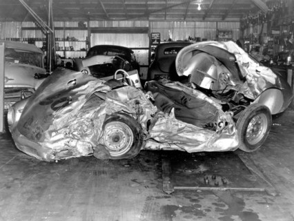 James Dean, destroyed sports car
