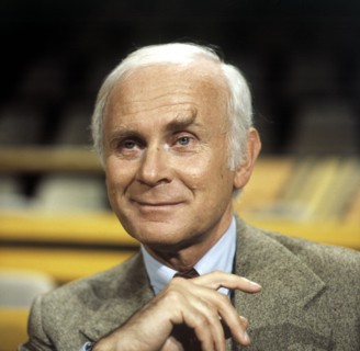 LORIOT, portrait during a television broadcast, 1978