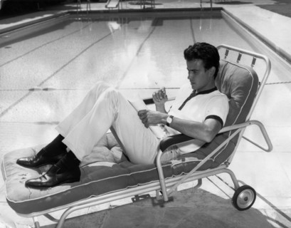 Horst BUCHHOLZ, in a deck chair