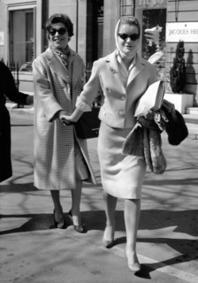 Romy SCHNEIDER after fitting at Jacques Heim in Paris, 1959