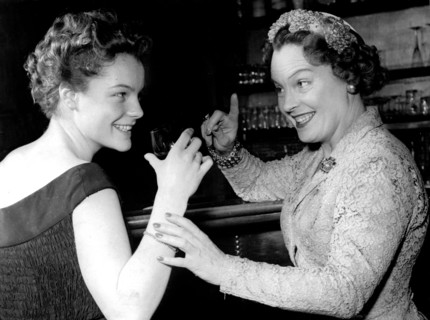 Romy SCHNEIDER with her mother Magda at a bar, Hamburg 1953