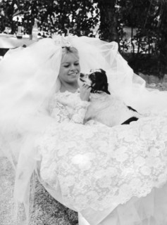 Brigitte BARDOT with dog, 1959