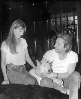 Jane BIRKIN with Serge GAINSBOURG and dog