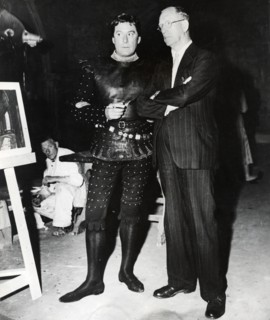 Errol FLYNN with his father Theodore Thomas FLYNN, 1954