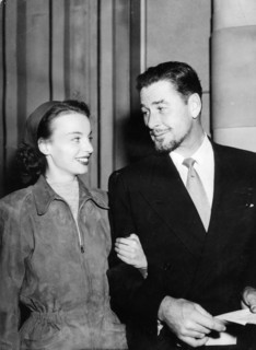 Errol FLYNN with his fiancée Princess Irene GHIKA 1949