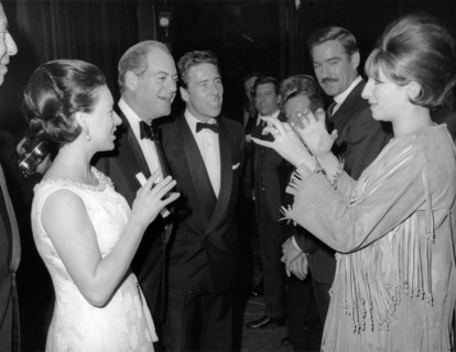 PRINCESS MARGARET, EARL OF SNOWDON, Michael CRAIG & Barbra STREISAND, 1966
