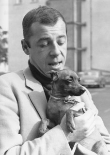 Chris HOWLAND portrait with dog, undated