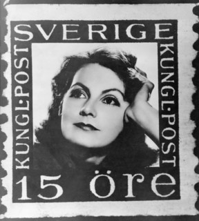 Greta Garbo, portrait on a Swedish postage stamp, undated
