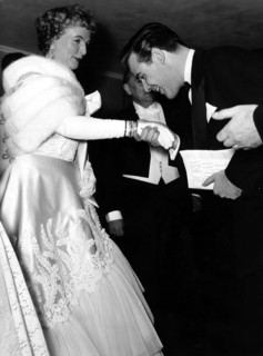 Ilse KUBASCHEWSKI and Joachim FUCHSBERGER, Filmball Munich 1956