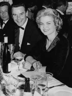 Joachim FUCHSBERGER and his wife Gundula KORTE, Filmball Frankfurt 1956