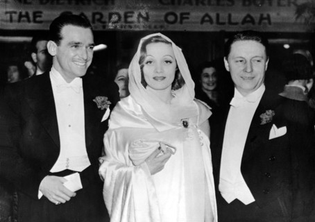 Douglas FAIRBANKS Jr., Marlene DIETRICH and husband Rudolf SIEBER, 1936