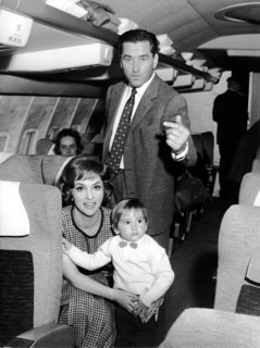 Gina LOLLOBRIGIDA with her husband and son, 1960
