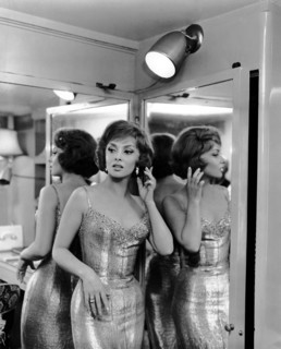 Gina LOLLOBRIGIDA in a gold dress