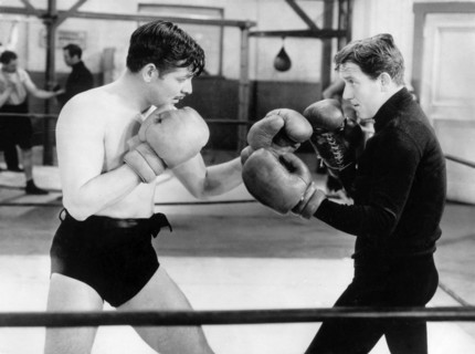 Clark GABLE and Spencer TRACY in the boxing ring, Hollywood 1936