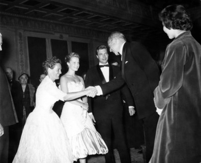 Magda and Romy SCHNEIDER, Karlheinz BÖHM, PAUL OF GREECE, Athens 1957
