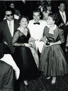 Magda SCHNEIDER, Karlheinz BÖHM and Romy SCHNEIDER, Berlin 1955