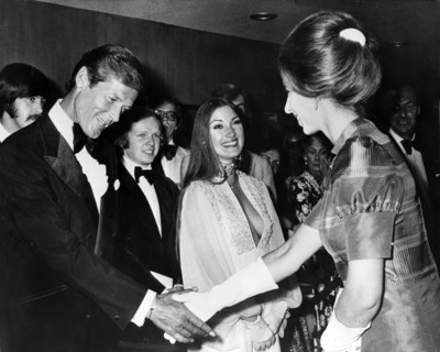 PRINCESS ANNE, ROGER MOORE and JANE SEYMOUR, 1973
