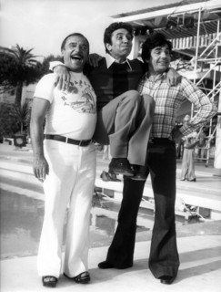 Jean-Marc THIBAULT, Gilbert BÉCAUD and Roger PIERRE, Cannes 1974