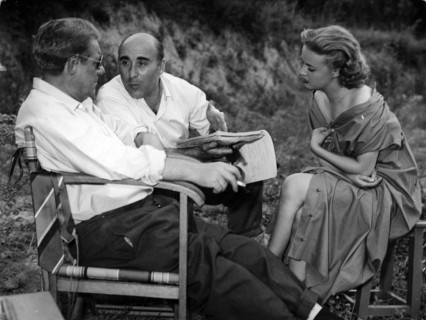 Jean GABIN, Gilles GRANGIER and Jeanne MOREAU 1955
