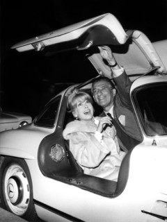 Catherine DENEUVE and Paul Louis VEILLER in a Mercedes, Paris 1962