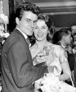 Wedding: Horst BUCHHOLZ with his wife Myriam BRU, 1958