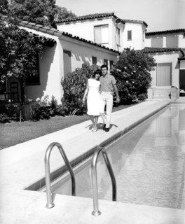 Horst BUCHHOLZ and Myriam BRU in Beverly Hills, 1962