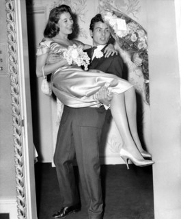 Wedding: Horst BUCHHOLZ with his wife Myriam BRU, 1958