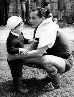 Vittorio GASSMAN with son Alessandro GASSMAN, Rome 1967