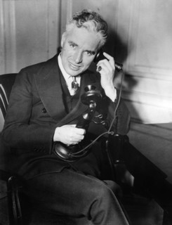 Charlie CHAPLIN with telephone