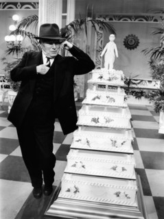 Charlie CHAPLIN and birthday cake, London 1966