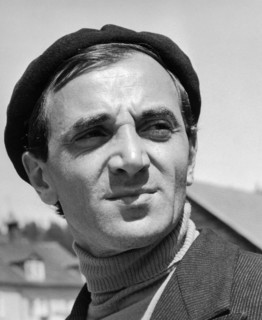Charles AZNAVOUR, portrait with beret, ca. 1970s