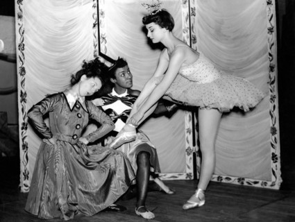 Audrey HEPBURN during a revue rehearsal, London 1949