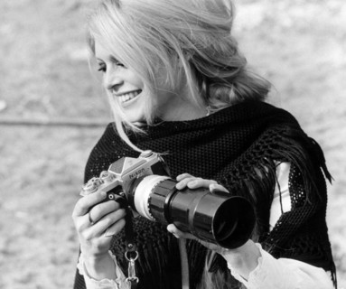 Brigitte BRDOT with camera, 1974