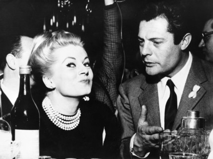 Anita EKBERG and Marcello MASTROIANNI at the premiere of 'La dolce vita'