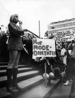 Demonstration against midi and maxi fashion