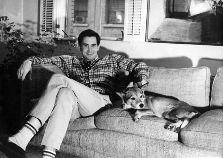 Anthony PERKINS with his dog