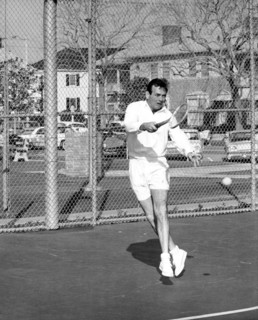 David Janssen playing tennis