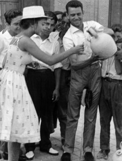 Christine KAUFMANN is filming in Spain, 1959