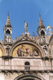 Detail of the Front of St. Mark's Basilica in Venice.