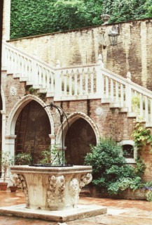 The Giustinian Palace in Venice: Ca' Foscari yard.