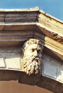 Detail of the Rialto Bridge in Venice.