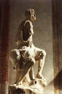 The Church Santa Maria Gloriosa dei Frari in Venice: statue of St John the Baptist.