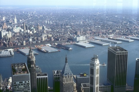 Vue aérienne de l'East River