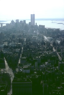 Vue du World Trade Center depuis l'Empire State Building, Manhattan