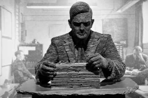 Bust of Alan Turing at Bletchley Park museum