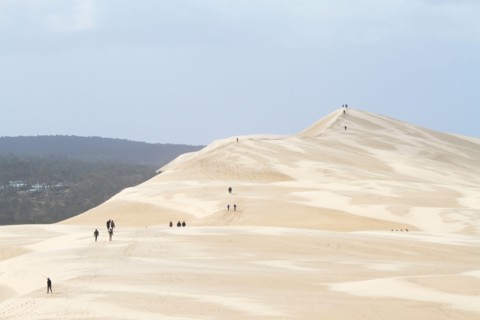 Pyla-sur-Mer, Landes/France; Mar. 27, 2016. The Dune of Pilat is the tallest sand dune in Europe. It is located in La Teste-de-Buch in the Arcachon Ba