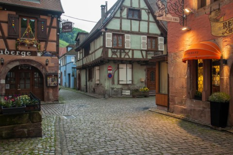 Evening in Kaysersberg, Alsace, France.